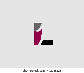 Vector illustration of abstract icons based on the letter L logo
