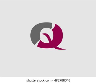 Vector illustration of abstract icons based on the letter Q logo

