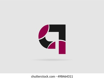 Vector illustration of abstract icons based on the letter Q logo
