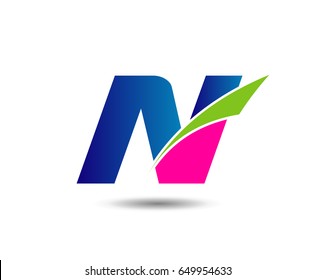 Vector illustration of abstract icons based on the letter N logo
