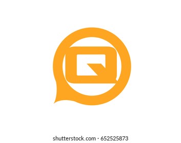 Vector illustration of abstract icons based on the letter Q logo
