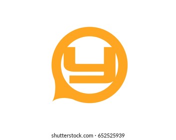 Vector illustration of abstract icons based on the letter Y logo
