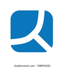 Vector illustration of abstract icons based on the letter Y