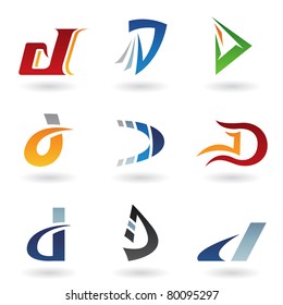 Vector Illustration Of Abstract Icons Based On The Letter D