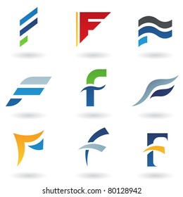 Vector illustration of abstract icons based on the letter F