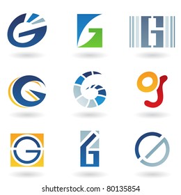 Vector illustration of abstract icons based on the letter G