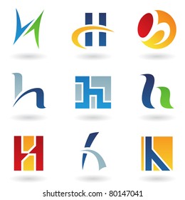 Vector illustration of abstract icons based on the letter H