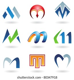 Vector illustration of abstract icons based on the letter M