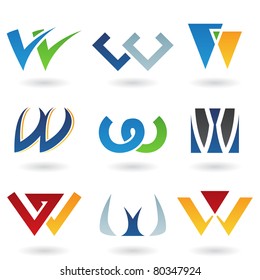 Vector illustration of abstract icons based on the letter W