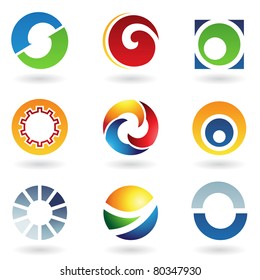 Vector illustration of abstract icons based on the letter O