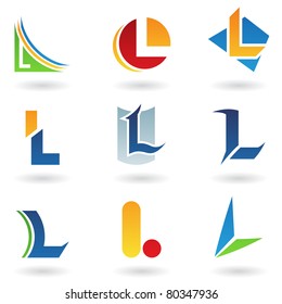 Vector Illustration Of Abstract Icons Based On The Letter L