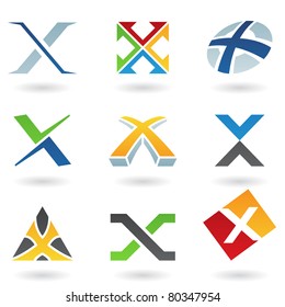 Vector illustration of abstract icons based on the letter X