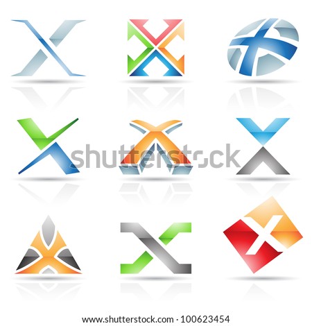 Vector illustration of abstract icons based on the letter X