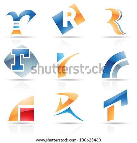 Vector illustration of abstract icons based on the letter R