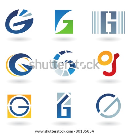 Vector illustration of abstract icons based on the letter G