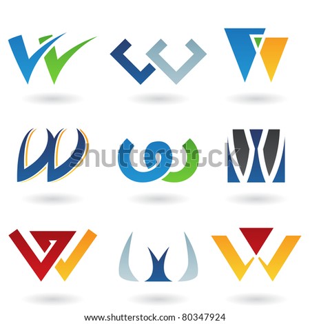 Vector illustration of abstract icons based on the letter W