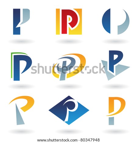 Vector illustration of abstract icons based on the letter P