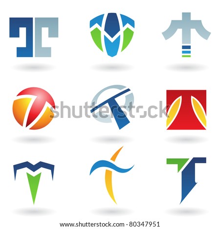 Vector illustration of abstract icons based on the letter T