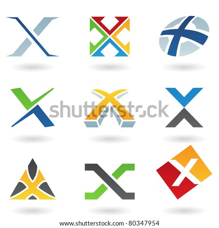 Vector illustration of abstract icons based on the letter X