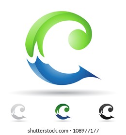Vector illustration of abstract icons of letter C - Set 7