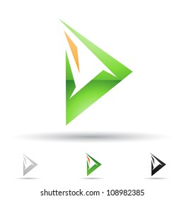 Vector illustration of abstract icons of letter D - Set 3
