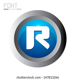 Vector illustration of abstract icons of letter R