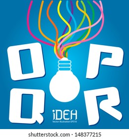 Vector illustration of abstract icons of letter O,P,Q,R