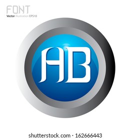 Vector illustration of abstract icons of letter AB
