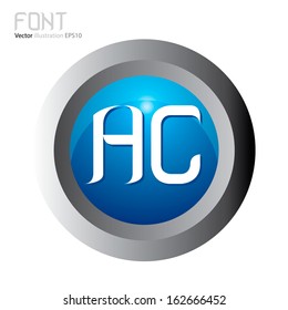 Vector illustration of abstract icons of letter AC