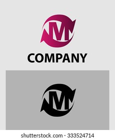 Vector illustration of abstract icons of letter M
