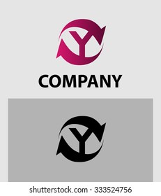 Vector illustration of abstract icons of letter Y
