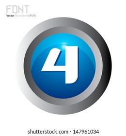 Vector illustration of abstract icons of number 4