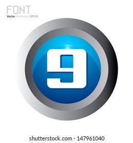 Vector illustration of abstract icons of number 9
