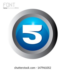 Vector illustration of abstract icons of number 5