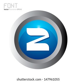 Vector illustration of abstract icons of number 2