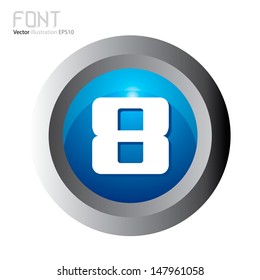 Vector illustration of abstract icons of number 8