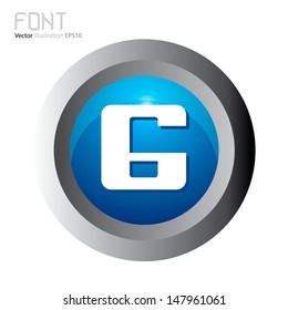 Vector illustration of abstract icons of number 6