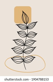 Vector illustration. abstract image of a plant, modern style, suprematism