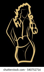 vector illustration. abstract image of a woman relaxing. sketch.