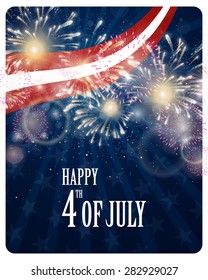 Vector Illustration of an Abstract Independence Day Background with Firework