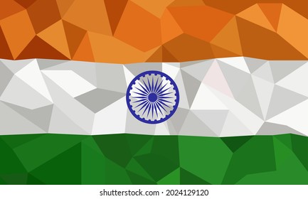 Vector illustration, Abstract Indian flag, as background or template, Indian Independence Day.