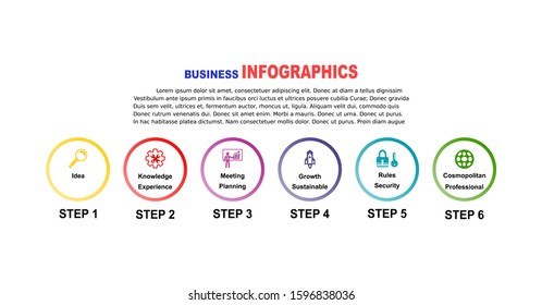 Vector illustration. Abstract infographics number options template. Can be used for workflow layout, diagram, business 6 steps, banner, web design.
