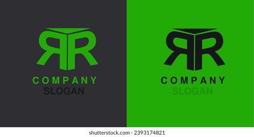 Vector illustration of an abstract initial letter R and R logo that may be used for branding and corporate logos. Flat logo design template.