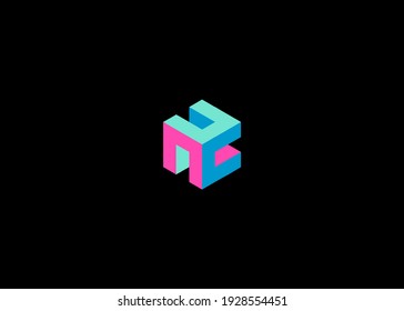 vector illustration abstract Isometric logo design concept element