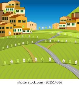 Vector illustration of abstract Italy  city landscape