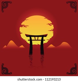 Vector illustration of abstract japan background