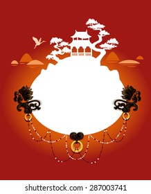 Vector illustration of Abstract japanese background