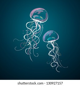 Vector Illustration of an Abstract Jelly Fish