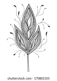 Vector illustration of  abstract leaf on white background 