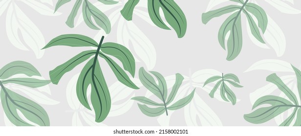 Vector illustration. Abstract leaves. Canvas art for wallpaper, wall arts, prints, fabric, pattern and packaging.